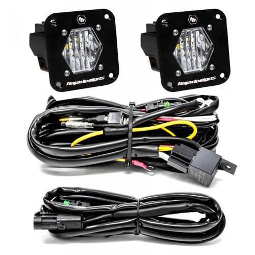 Baja Designs S1 Flush Mount LED Light Pod Reverse Kit, Black, Pair, Wide Cornering Light Pattern, Clear Lens - Universal