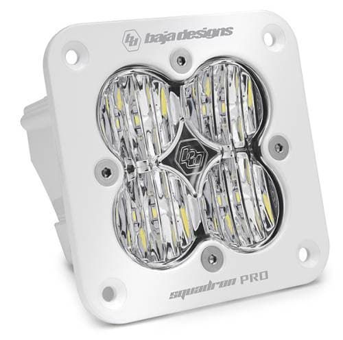 Baja Designs Squadron Pro White Flush Mount LED Auxiliary Light Pod - Universal, Wide Cornering Light Pattern, Clear Lens