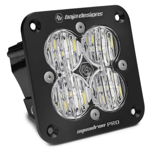 Baja Designs Squadron Pro Black Flush Mount LED Auxiliary Light Pod - Universal, Wide Cornering Light Pattern, Clear Lens