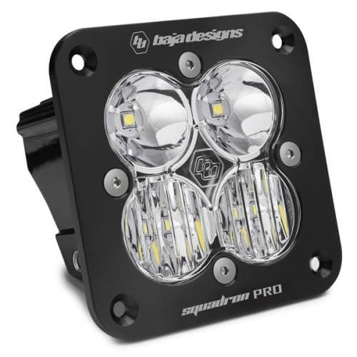 Baja Designs Squadron Pro Black Flush Mount LED Auxiliary Light Pod - Universal, Driving/Combo Light Pattern, Clear Lens