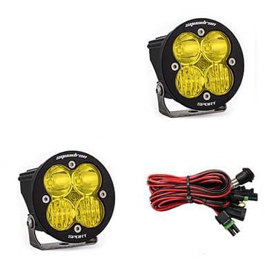 Baja Designs Squadron-R Sport Black LED Auxiliary Light Pod Pair - Universal, Driving/Combo Light Pattern, Baja Amber Lens