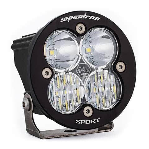 Baja Designs Squadron-R Sport Black LED Auxiliary Light Pod - Universal, Driving/Combo Light Pattern, Clear Lens