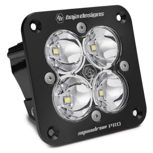 Baja Designs Squadron Pro Black Flush Mount LED Auxiliary Light Pod - Universal, Spot Light Pattern, Clear Lens