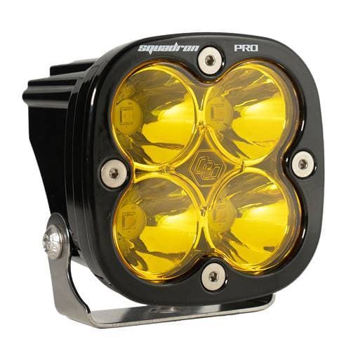 Baja Designs Squadron Pro Black LED Auxiliary Light Pod - Universal, Spot Light Pattern, Baja Amber Lens