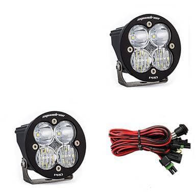 Baja Designs Squadron-R Pro Black LED Auxiliary Light Pod Pair - Universal, Driving/Combo Light Pattern, Clear Lens