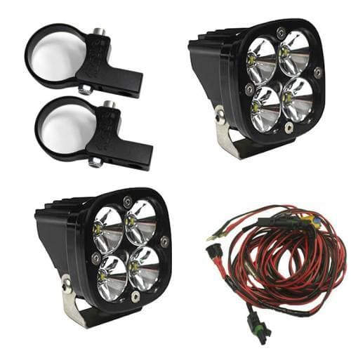 Baja Designs PowerSports Squadron Pro Horizontal Mount Light Kit - Universal, Driving/Combo Light Pattern, Clear Lens, 2 Inch Mount