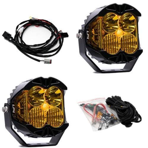 Baja Designs LP4 Pro LED Auxiliary Light Pod Pair, Driving/Combo Light Pattern, Baja Amber Lens, Amber Backlight - Universal