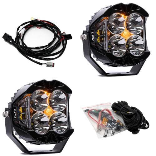 Baja Designs LP4 Pro LED Auxiliary Light Pod Pair, Spot Light Pattern, Clear Lens, Amber Backlight - Universal