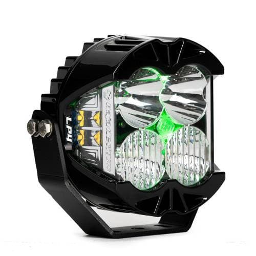 Baja Designs LP4 Pro LED Auxiliary Light Pod Light Pattern Driving/Combo, Clear Lens, Green Backlight - Universal