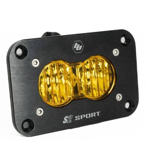 Baja Designs S2 Sport Black Flush Mount LED Auxiliary Light Pod - Universal (Wide Cornering Light Pattern, Baja Amber Lens)