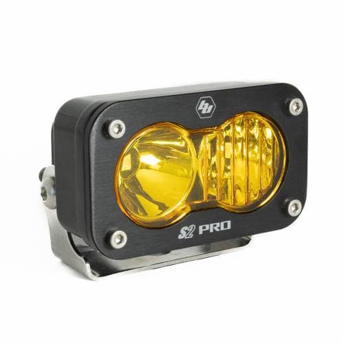 Baja Designs S2 Pro Black LED Auxiliary Light Pod - Universal, Driving/Combo Light Pattern, Baja Amber Lens