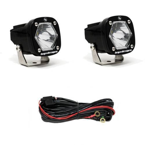 Baja Designs S1 Spot LED Auxiliary Light Pod w/ Mounting Bracket, Pair, Spot Light Pattern, Clear Lens - Universal