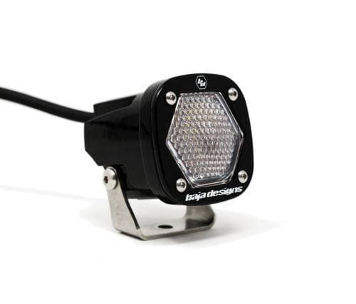 Baja Designs S1 LED Auxiliary Light Pod w/ Mounting Bracket, Black, Single, Work/Scene Light Pattern, Clear Lens - Universal