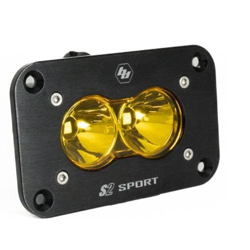 Baja Designs S2 Sport Black Flush Mount LED Auxiliary Light Pod - Universal (Spot Light Pattern, Baja Amber Lens)