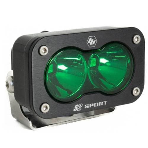 Baja Designs S2 Sport Black LED Auxiliary Light Pod - Universal (Spot Light Pattern, Green Lens)