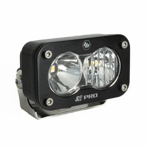 Baja Designs S2 Pro Black LED Auxiliary Light Pod - Universal, Driving/Combo Light Pattern, Clear Lens