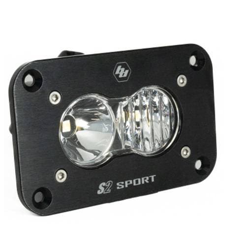 Baja Designs S2 Sport Black Flush Mount LED Auxiliary Light Pod - Universal (Driving/Combo Light Pattern, Clear Lens)