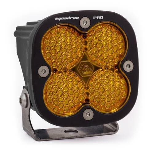 Baja Designs Squadron Pro Black LED Auxiliary Light Pod - Universal, Work/Scene Light Pattern, Baja Amber Lens
