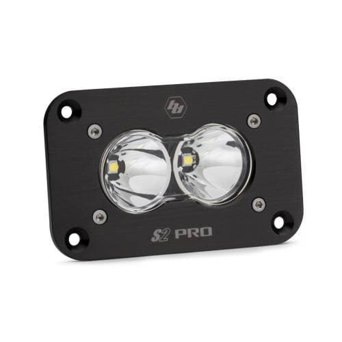 Baja Designs S2 Pro Black Flush Mount LED Auxiliary Light Pod - Universal, Spot Light Pattern, Clear Lens