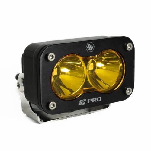 Baja Designs S2 Pro Black LED Auxiliary Light Pod - Universal, Spot Light Pattern, Baja Amber Lens
