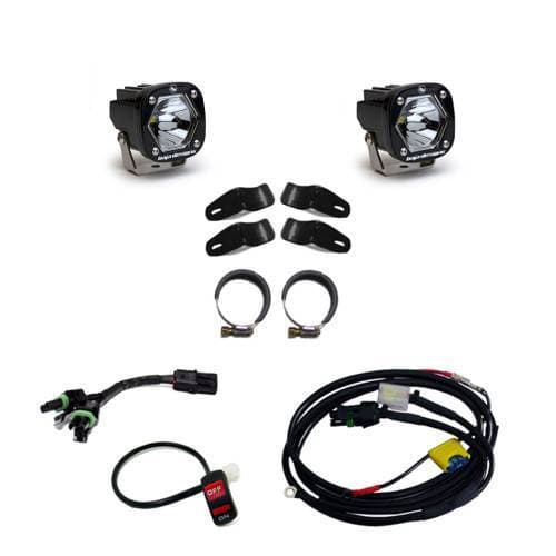 Baja Designs Moto S1 Auxiliary Light Kit - Universal, Spot Light Pattern, Clear Lens, Universal Battery