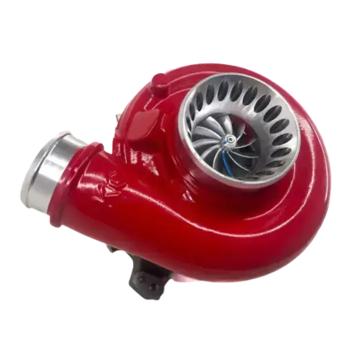 KC Turbos Jetfire Turbo for Ford (2003) 6.0L Power Stroke, (11 Blade (Quiet Whistle), Stage 1, Fire Truck Red)