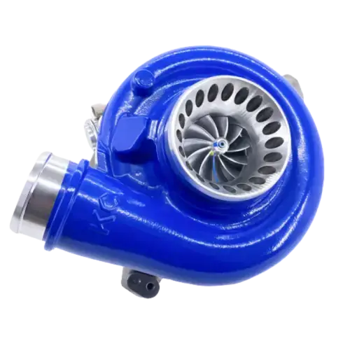 KC Turbos Jetfire Turbo for Ford (2003) 6.0L Power Stroke, (11 Blade (Quiet Whistle), Stage 1, Royal Blue)