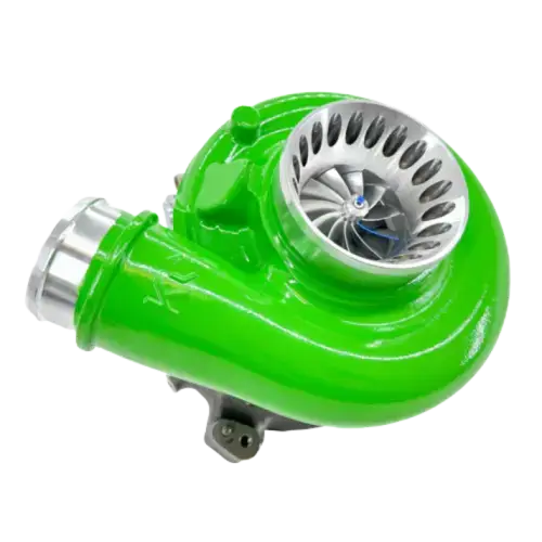 KC Turbos Jetfire Turbo for Ford (2003) 6.0L Power Stroke, (10 Blade Wheel, Stage 2, Bright Green)