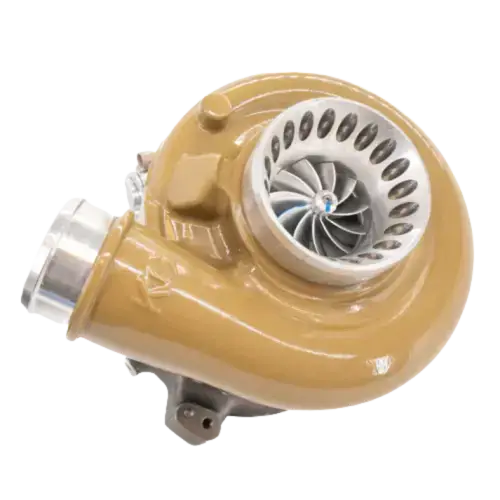 KC Turbos Jetfire Turbo for Ford (2003) 6.0L Power Stroke, (10 Blade Wheel, Stage 2, Metallic Gold)