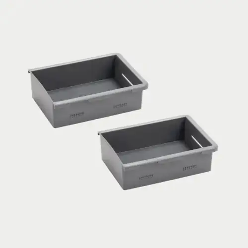 DECKED Shallow Stash Bins - Storage Bins vX & vY Drawer Systems - one (1) set of two (2) (Grey)