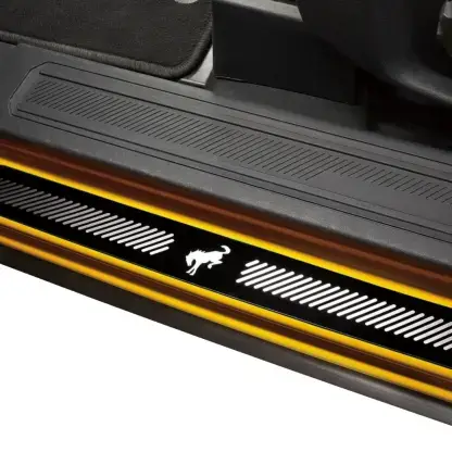 Putco "Ford Bronco Logo" Black Door Sill Plates Kit for Ford (2021-26) Bronco - 2 Door, Black/Etched Bronco Logo