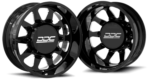 DDC Dually Wheels The Ten Forged 22x8.25 8x210 Black/Mill SS Fronts 11-25 Silverado/Sierra 3500