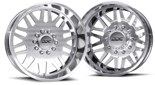 DDC Dually Wheels Aftermath Polished 22x8.25 8x200 SS Fronts 19-25 Dodge Ram 3500