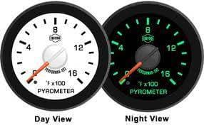 Isspro EV2 Series White Face/Red Pointer/Green Lighting, EGT Gauge (0-1600*)