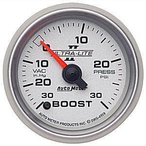 Auto Meter Ultra Lite II Series, Boost/Vacuum Pressure 30" HG/30psi (Full Sweep Electric)
