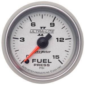Auto Meter Ultra Lite II Series, Fuel Pressure 0-15psi (Full Sweep Electric)