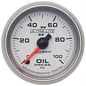 Auto Meter Ultra Lite II Series, Oil Pressure 0-100psi (Full Sweep Electric)
