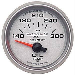 Auto Meter Ultra Lite II Series, Oil Temperature 140*-300*F (Short Sweep Electric)