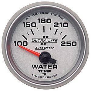 Auto Meter Ultra Lite II Series, Water Temperature 100*-250*F (Short Sweep Electric)