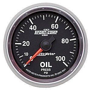 Auto Meter Sport-Comp II Series, Oil Pressure 0-100psi (Mechanical)