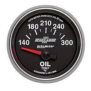 Auto Meter Sport-Comp II Series, Oil Temperature 140*-300*F (Short Sweep Electric)