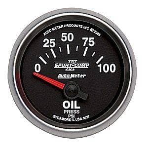 Auto Meter Sport-Comp II Series, Oil Pressure 0-100psi (Short Sweep Electric)