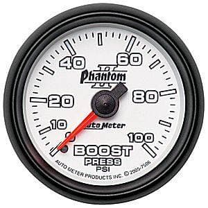 Auto Meter Phantom II Series, Boost Pressure 0-100psi (Mechanical)