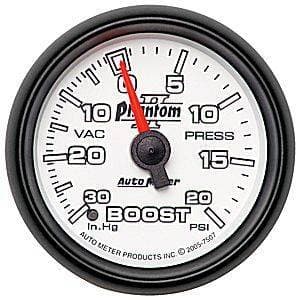 Auto Meter Phantom II Series, Boost/Vacuum Pressure 30" HG/20psi (Mechanical)