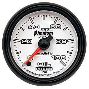 Auto Meter Phantom II Series, Oil Pressure 0-100psi (Full Sweep Electric)