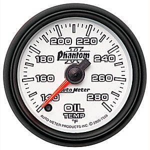 Auto Meter Phantom II Series, Oil Temperature 140*-280*F (Full Sweep Electric)