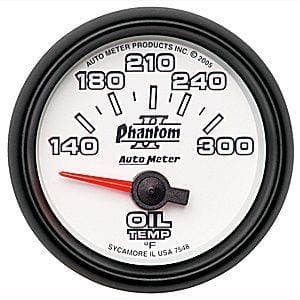 Auto Meter Phantom II Series, Oil Temperature 140*-300*F (Short Sweep Electric)