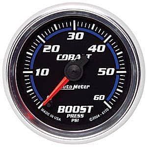 Auto Meter Cobalt Series, Boost Pressure 0-60psi (Full Sweep Electric)