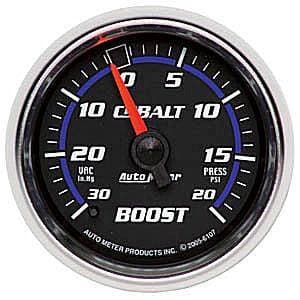 Auto Meter Cobalt Series, Boost/Vacuum Pressure 30"HG/20psi (Mechanical)