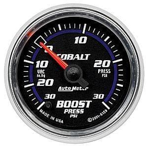 Auto Meter Cobalt Series, Boost/Vacuum Pressure 30"HG/30psi (Full Sweep Electric)